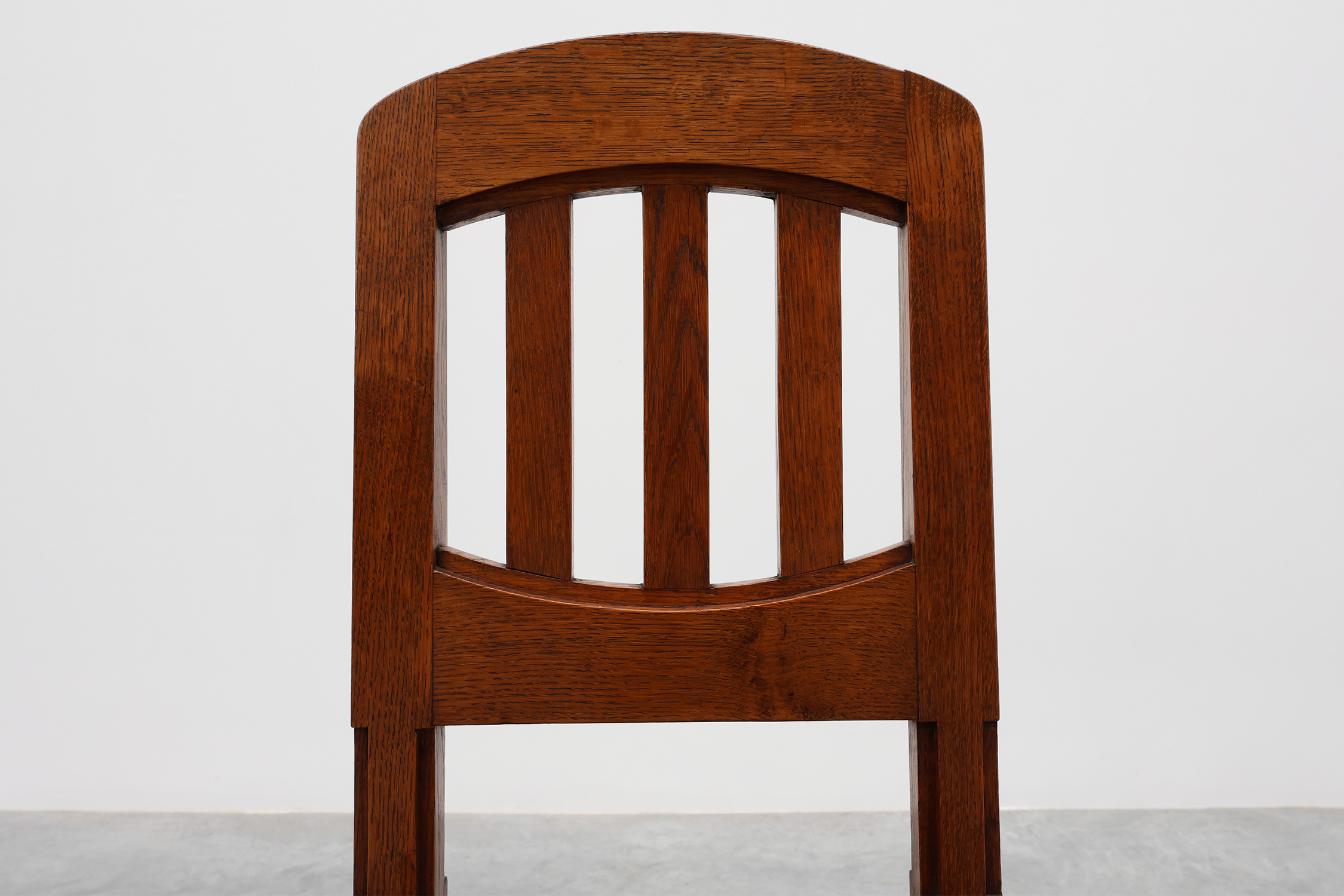 Set of 4 Early Art Deco Oak & Wicker Dining Chairs, Belgium, 1915 thumbnail
